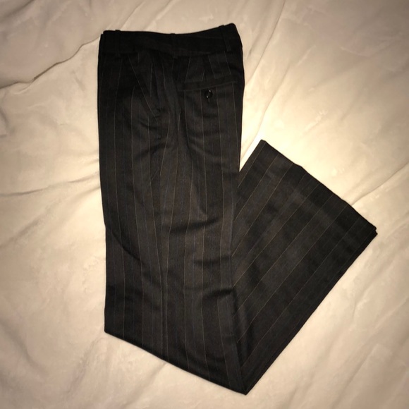 Club Monaco grey pants with beige and blue pinstripe. Size 0. - Picture 1 of 8